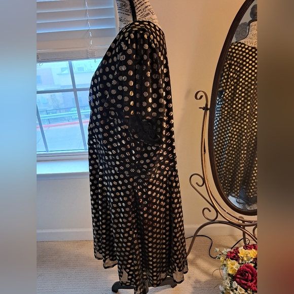 Torrid Black and Gold Polka Dot Dress Sz3 - Picture 3 of 5
